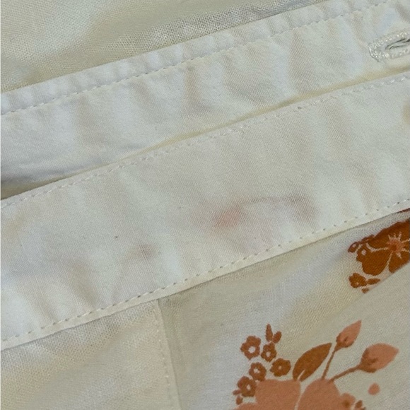 Maeve Womens Floral Patchwork Button Up Shirt Size XL Ivory Long Sleeve Collar - Picture 13 of 14